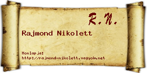 Rajmond Nikolett névjegykártya